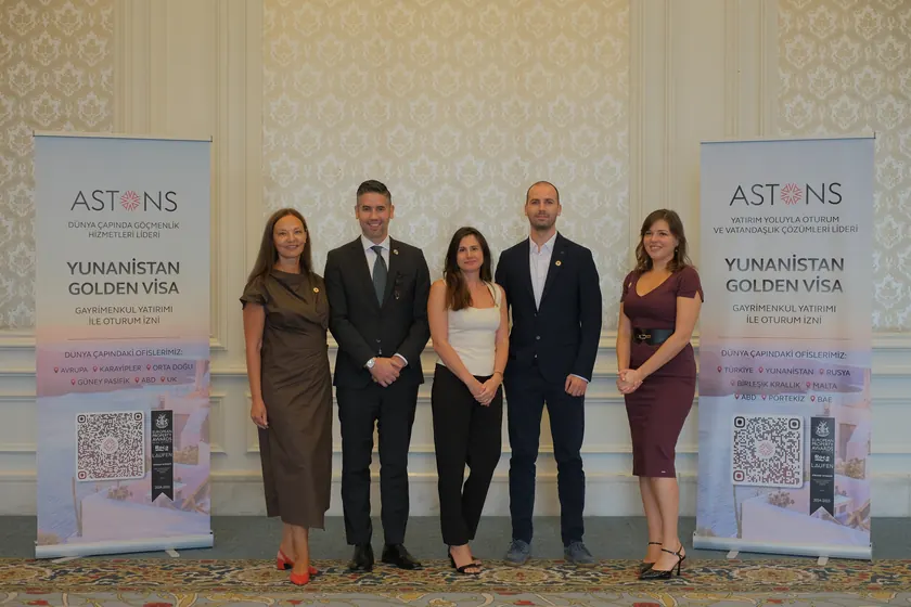 The Astons team at a Greece Golden Visa presentation